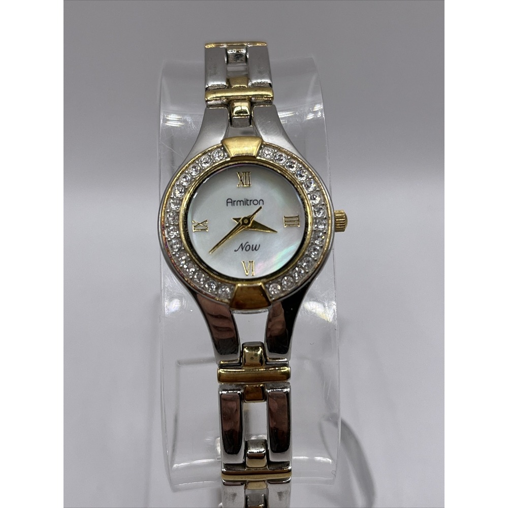 Armitron Now Women's Two Tone Crystal Accent‎ 75/3211 Quartz Watch- New Battery